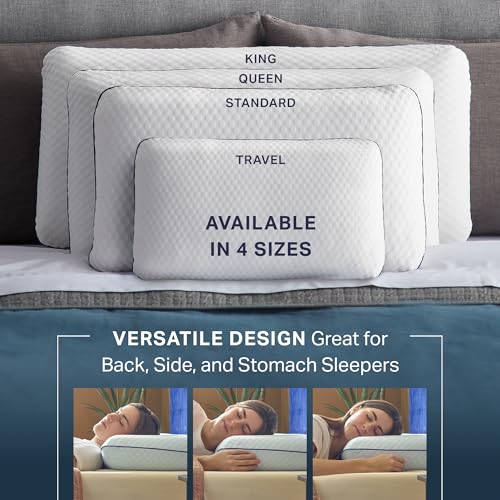 Weekender Cooling Gel Memory Foam Pillow for Sleeping – Standard Size, Ventilated Cooling Pillow for Side & Back Sleepers, Neck & Shoulder Support, Medium Firm, Washable Cover - size: Standard, style: 1 Pack