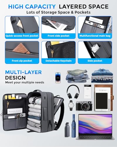 Fenree.geer Travel Laptop Backpack for Men, Business Laptop Backpack 17.3In - color: Grey