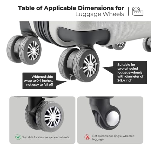 8Pcs Upgrade Luggage Wheel Covers, Travel Accessories (Grey) - color: Grey