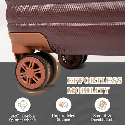 Cobens Carry-on Luggage 22x14x9 Airline Approved, 3 Piece Luggage Sets, Red - color: Red, size: 3 Piece Sets (20/BP/TB)