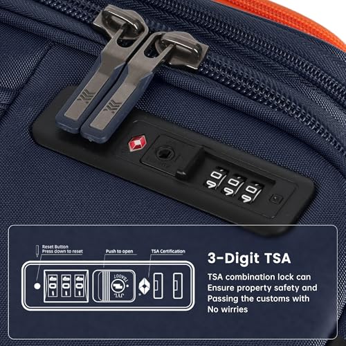 2-Piece (22/32in)Softside Expandable Luggage Set w/TSA LOCK - color: Navy, size: 2-Piece Set (22"/32'')