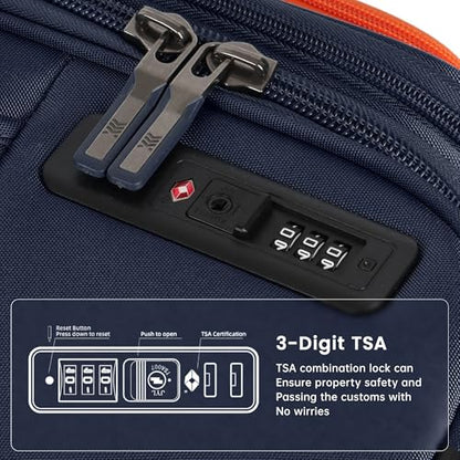 2-Piece (22/32in)Softside Expandable Luggage Set w/TSA LOCK - color: Navy, size: 2-Piece Set (22"/32'')