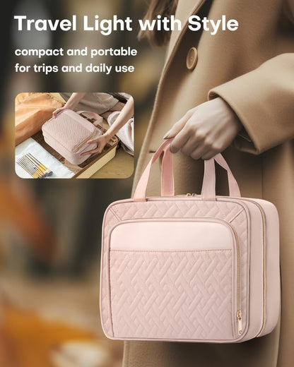 HOTOR Hanging Travel Toiletry Bag Women Men, Pale Pink, Medium - color: Pale Pink, size: Medium