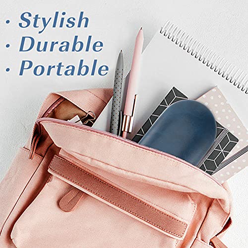 MoKo Double Eyeglass Case,Glasses and contact case 2 in 1 with Mirror - color: Blue