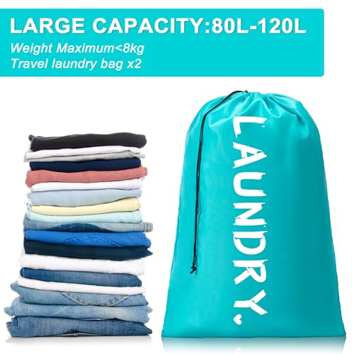 4 Pack Travel Laundry Bag,24" x 36", Extra Large Dirty Clothes Organizer - color: Deep Purple+Green+Deep Purple+Green, size: 24"x36"