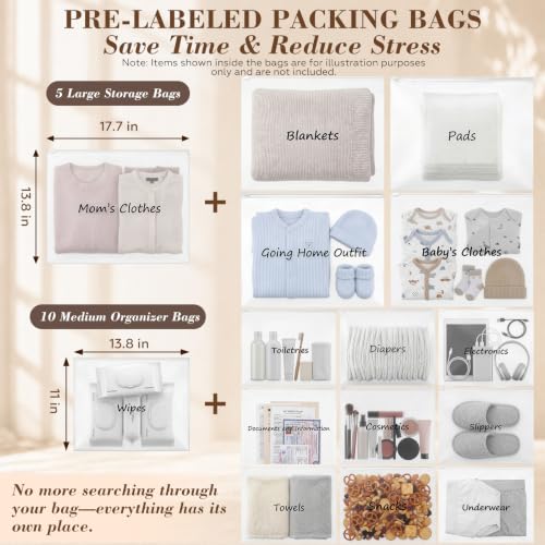Hosuly Black Mama Hospital Bag Essentials for Women Labor Delivery - color: Black