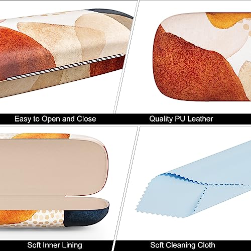 Eyeglasses Case, Hard Shell Protective Case for Glasses, Unisex for Women Men - color: Abstract Spots