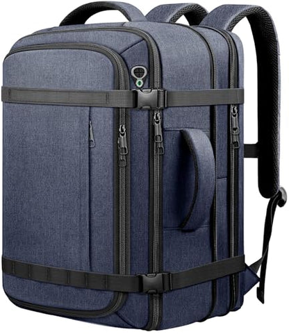 Travelability Carry On Backpack,Expandable 1-7 DAYS Roomy Travel Backpack - color: Blue, size: 18.4inch - 23.2"x14.9"x9.4"(+3.5")