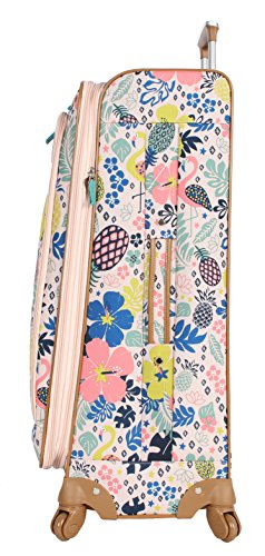 Lily Bloom Luggage Set 4 Piece Suitcase Collection With Spinner Wheels For Woman (Trop Pineapple) - color: Trop Pineapple