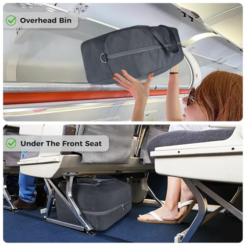 For Frontier Airlines Personal Item Bag 18x14x8 Travel Duffel Bag Carry on - color: Gray (with Shoulder Strap)