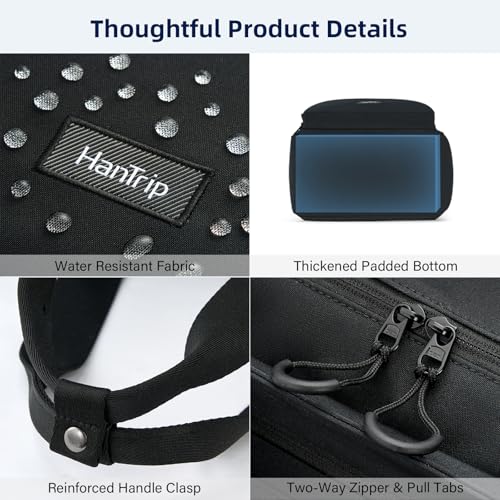HanTrip Large Laptop Tote Bag with Luggage Sleeve for Travel Work, Black - color: Black