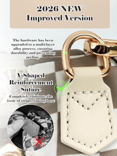 Checkered Crossbody Bag Bum Bag for Women,Spacious Fanny Packs Belt Bag - color: Khaki Beige Checkered