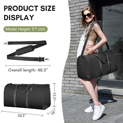 Ytonet Garment Bags for Travel, Convertible Garment Duffle Bags - color: Prue Black, style: Tote
