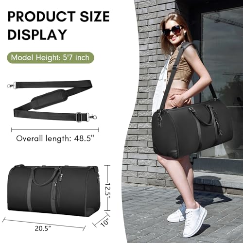 Ytonet Garment Bags for Travel, Convertible Garment Duffle Bags - color: Prue Black, style: Tote