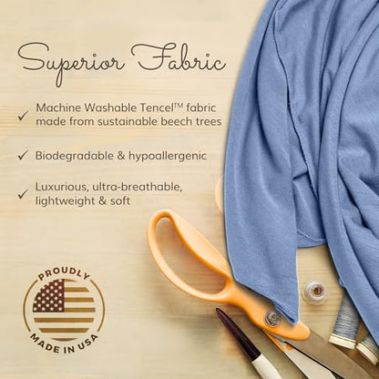 Happyluxe Travel Pillow for Airplanes | USA Made Small Pillows for Sleeping - color: Serenity Blue