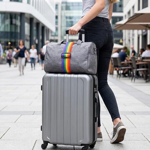 8 PCS Adjustable Luggage Connector Straps, Luggage Straps for Suitcases, Secure Stacking Multiple Bags, Hands-Free Travel Solution for Business and Vacation Trips, Compact Storage Design