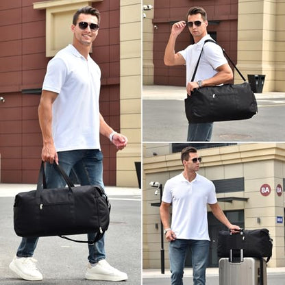 Carry On Luggage 22x14x9 Airline Approved, 40L Gym Duffle Bag for Travel - color: Black, size: 40L