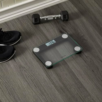 Taylor Compact Travel Scale with Canvas Bag, 9.7x6.7 Glass Platform, 400 lb - color: Clear