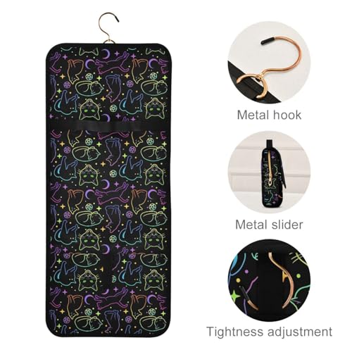 MNSRUU Toiletry Bag Rainbow Leopard Cheetah Hanging Makeup Bag for Toiletries 3 PCS Travel Toiletry Organizer Bags Portable Clear Toiletry Kit - color: Leopard 01