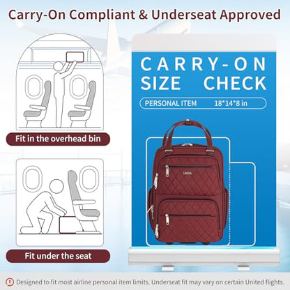 Underseat Carry On Luggage with Wheels, Burgundy, 17" - color: Burgundy