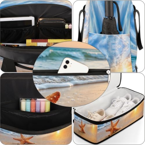 Beach Travel Duffle Bags With Shoes Compartment Weekender Overnight Bag - color: print 13