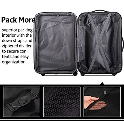 Merax Luggage Sets 3 Piece,Hard Case Suitcase 20/24/28 IN,Pink - color: Pink, style: 3 Piece-20+24+28
