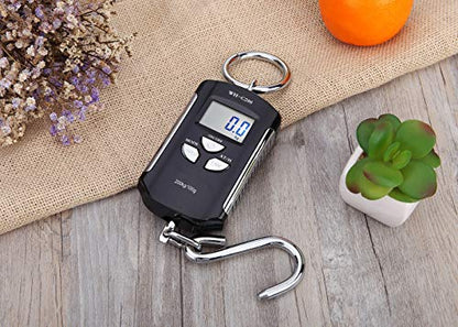 Klau Portable Fish Scale, 200 kg / 400 lb,Black and Silver - color: Black and Silver