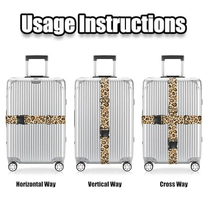 Nuxovilar Luggage Straps of 2 Set Classic Leopard Pattern 1.96x70.86in - color: Yhd11596, size: 1.96"x70.86"