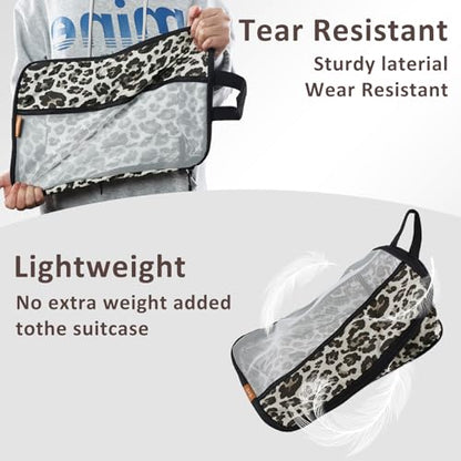U+U 10 Set Compression Packing Cubes, Travel Organizers (Leopard) - color: Leopard-02, size: 10 Set