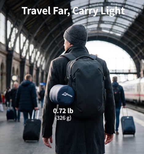 Litume Compact Travel Blanket for Airplane, Fleece, Dark Grey - color: Dark Grey