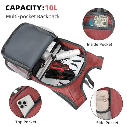 Xgunion Hiking Backpack 10L Lightweight Foldable Daypack (Red) - color: Red