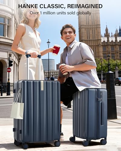 Hanke Upgraded Elite 20 Inch Carry On Luggage 22x14x9 Airline Approved,PC Hard Shell Suitcases with Wheels, TSA Lock, Explosion-Proof Zipper Suitcase for Business Travel Men & Women,Abyssal Blue - color: Abyssal Blue, size: 20 Inch