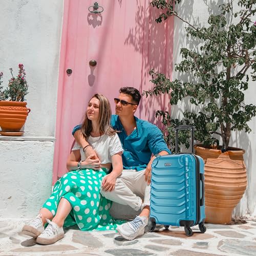 InUSA ENDURANCE Luggage with Spinner Wheels | Durable Lightweight Hardshell Suitcase, Spacious Travel Bag with Handle and Trolley | 20-Inch Carry On Small Luggage | Teal - color: Teal, size: 20 Inch