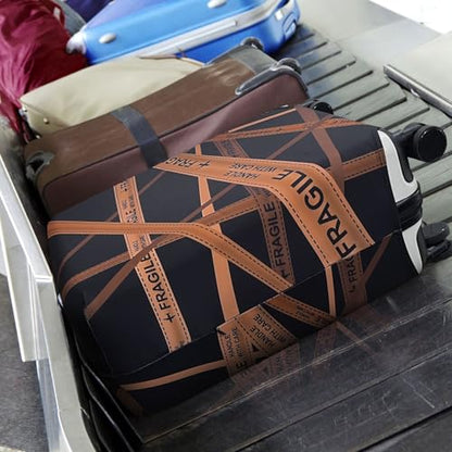 Explore Land Travel Luggage Cover Fits 31-32 inch Case (Gold Fragile, XL) - color: Gold Fragile, size: XL
