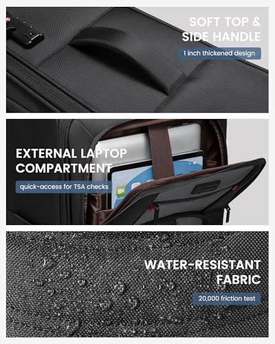 Carry On Luggage 22x14x9 Airline Approved with TSA Lock for Business Trip - color: Black&Gray, size: 22 Inch - Carry-On
