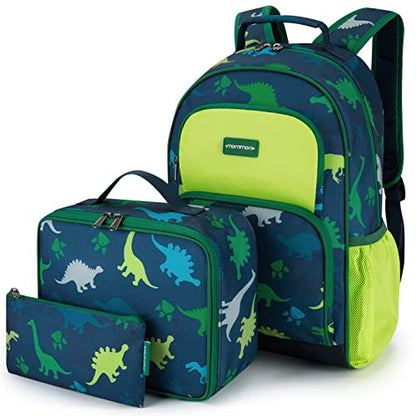mommore Kids Backpack Set Kindergarten School Bookbag for Boys Girls 4-8 - color: A-dinosaur