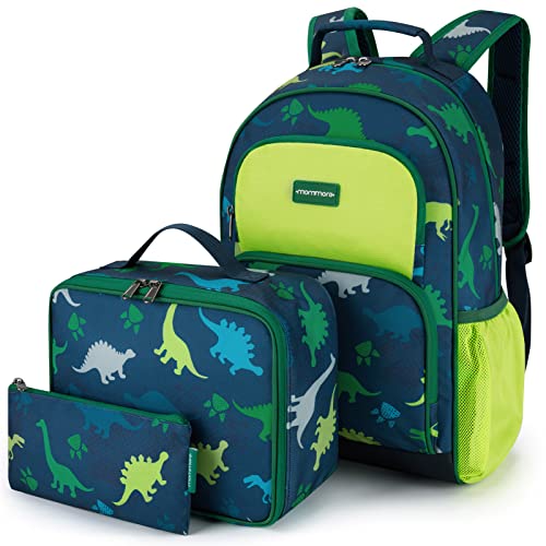 mommore Kids Backpack Set Kindergarten School Bookbag for Boys Girls 4-8 - color: A-dinosaur