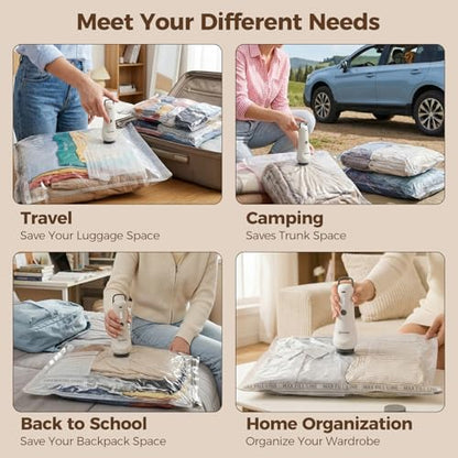 Vacuum Seal Bags for Clothing Travel,12-Pack, 80% Space Reduction - size: 12 Combo Travel Size