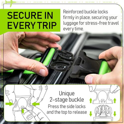 Untethered Luggage Straps for Suitcases, TSA Approved, 4-Pack, Green - style: Green Straps