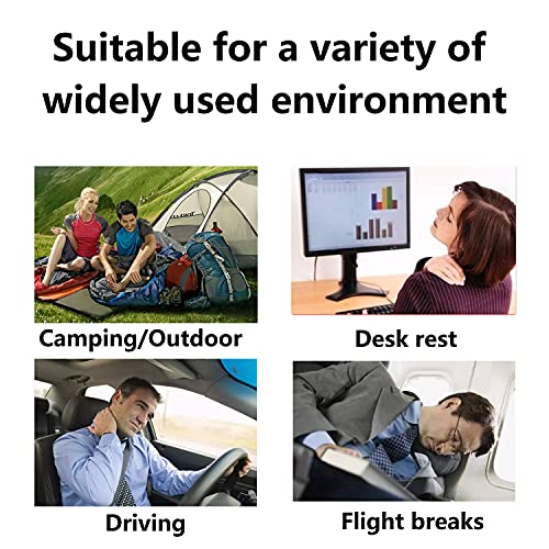 PCTC 2 Pack Ultralight Inflatable Pillow, 12.6 x 7.9 Inch Small Square Flocked Fabric Air Pillow, Multi-Use for Travel Camping Hiking, Neck & Lumbar Support,Gray