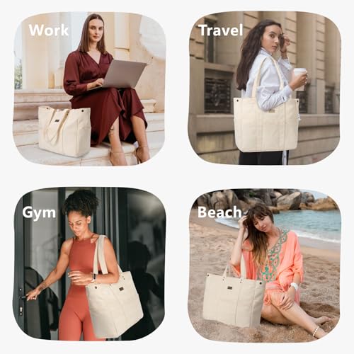 TOPDesign Heavy-Duty 16oz Canvas Tote Bag with 10 Pockets - color: Green