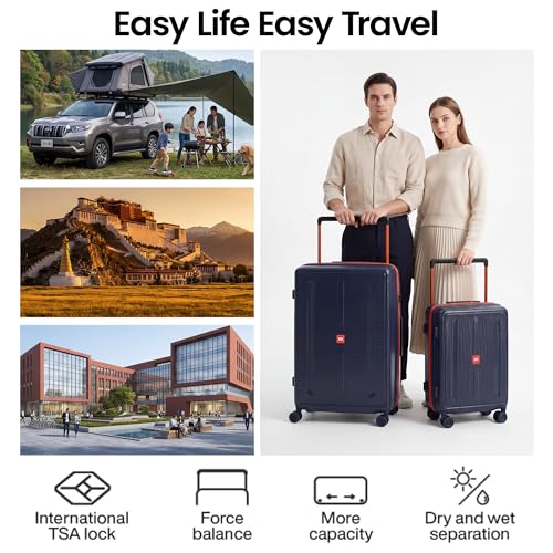 Luggage Sets 2 Piece(20in/30in) Suitcase Set w/TSA LOCK - color: Navy, size: 2-Piece Set (20"/30'')