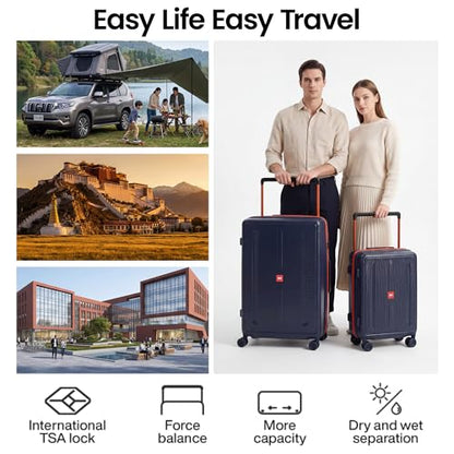 Luggage Sets 2 Piece(20in/30in) Suitcase Set w/TSA LOCK - color: Navy, size: 2-Piece Set (20"/30'')