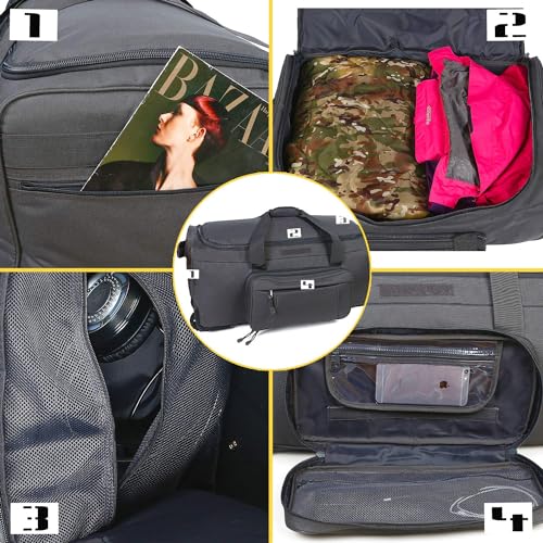 Military Wheeled Deployment Bag Large Tactical Heavy Duty Duffel Bag 124L - color: Grey