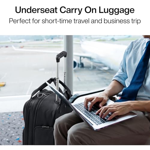 Hanke 16 Inch Expandable Carry on Luggage with 2 Wheels Airline Approved - color: Black, size: 16 Inch EXT