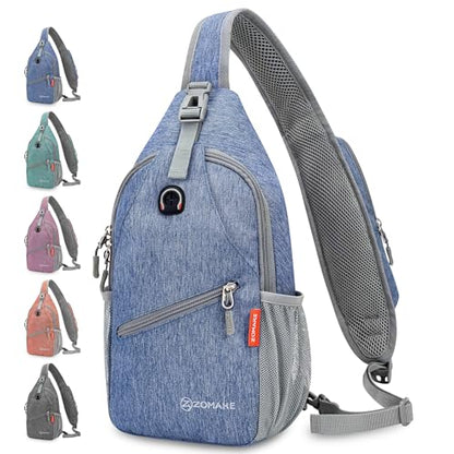 ZOMAKE Sling Bag,Small Crossbody Sling Backpack Shoulder Daypack for Travel - color: Royal Blue, size: 7L