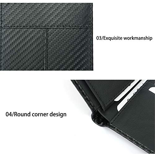 MINTEGRA RFID Blocking Card Wallet Minimalist Clutch Wallets Carbon Fiber Slim Card Holders with Cash Slot