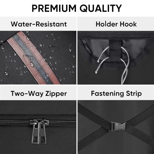 BALEINE Garment Bags for Travel, Water Resistant Carry on Suit Bag - color: Black, size: 42"