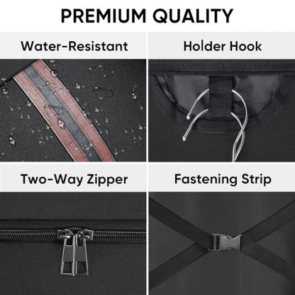 BALEINE Garment Bags for Travel, Water Resistant Carry on Suit Bag - color: Black, size: 42"