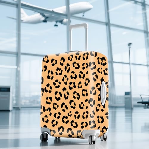 ANNA QUEEN Travel Luggage Cover Suitcase Protector Suitcase Cover Anti-Scratch,Stretchable Bag Cover Washable Durable Polyester - color: Leopard print pattern, size: M(fits 24-26Inch suitcase)